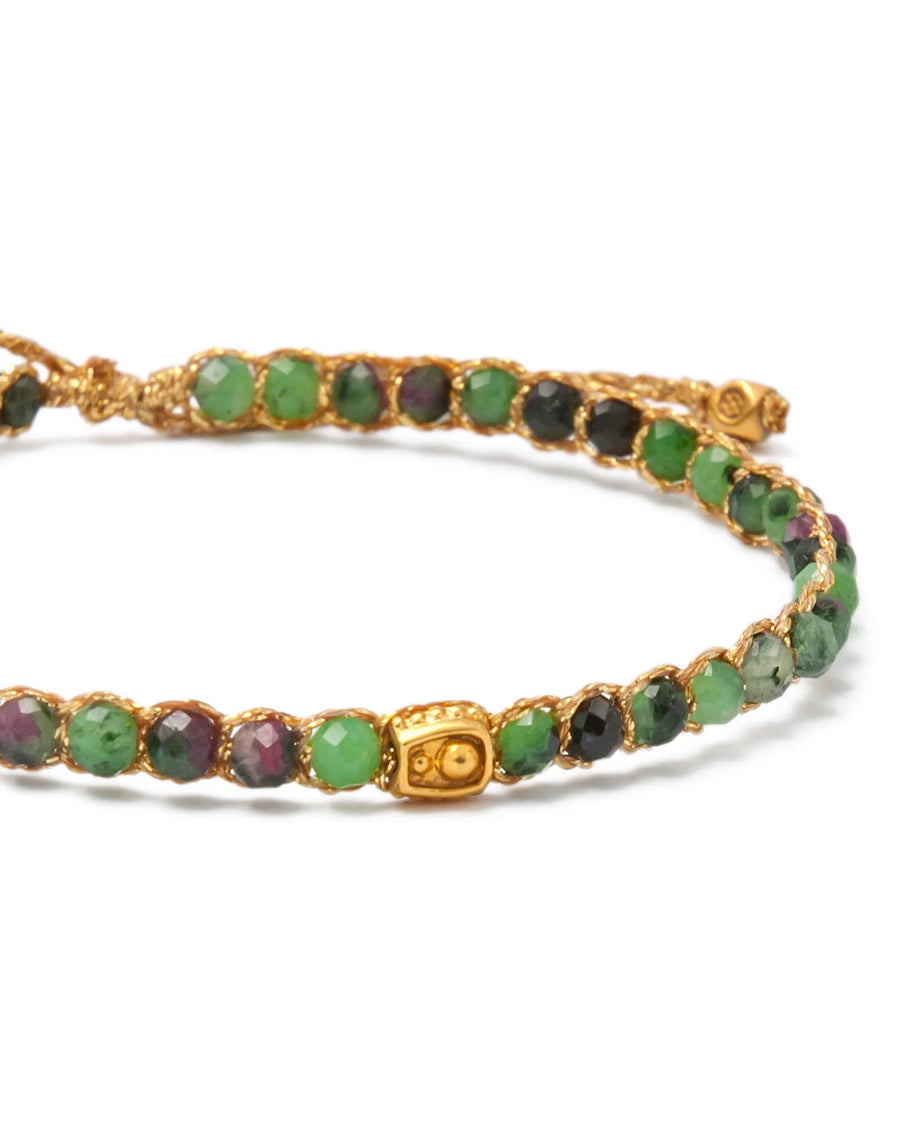 Ruby Zoisite Bracelet | Gold