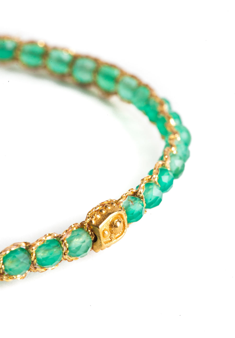 Pulsera de Ónix Verde | Oro