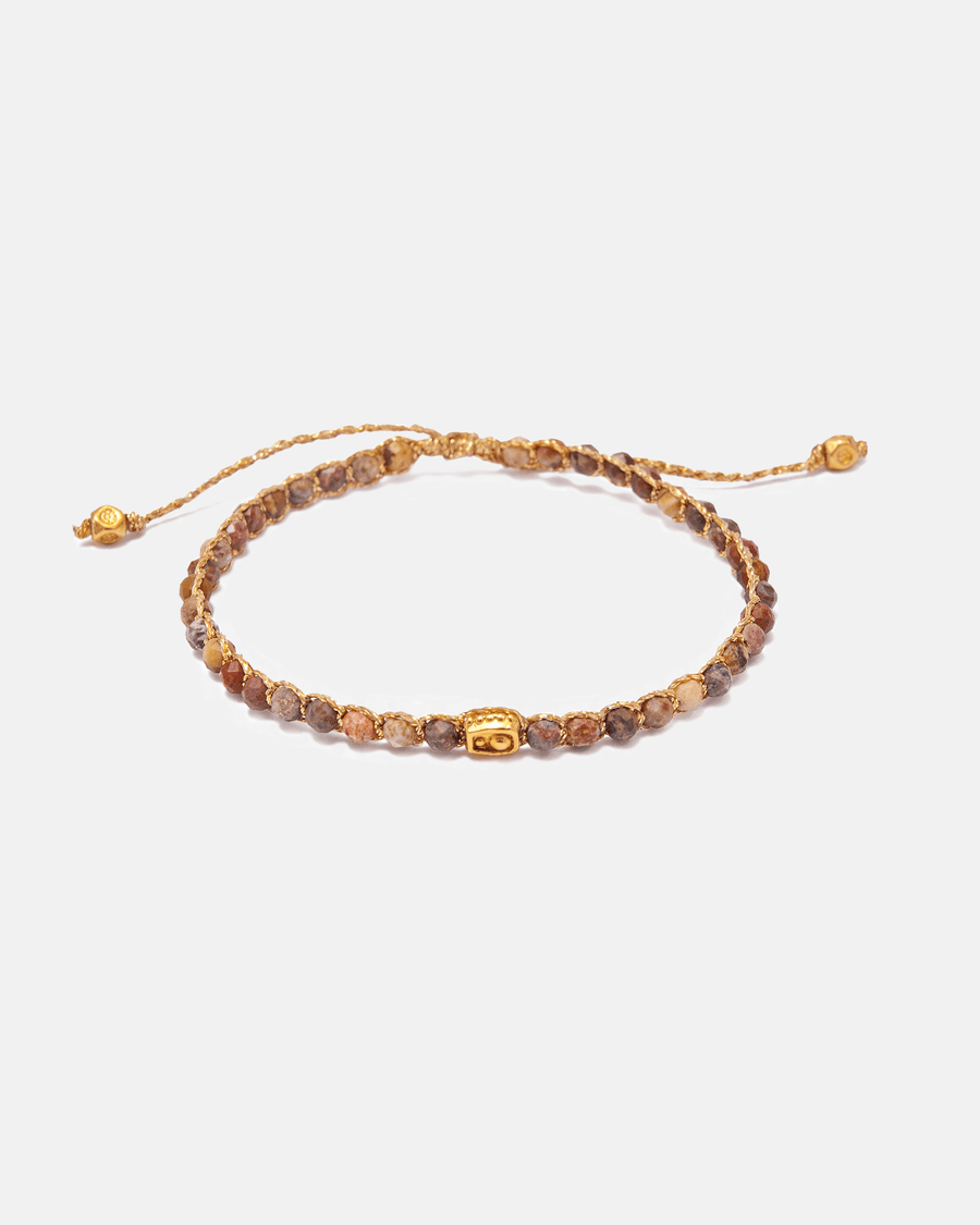 Pulsera Jaspe Marrón | Oro