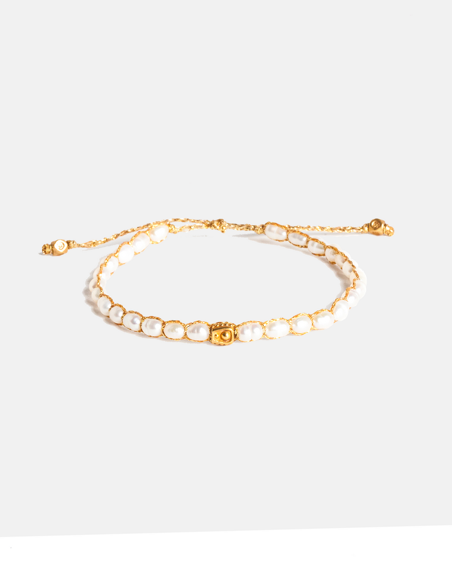 Pulsera Oval de Perlas | Oro