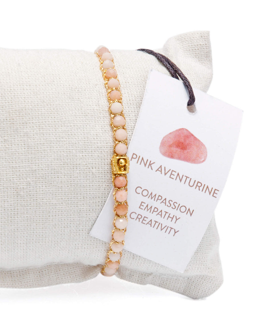 Pink Aventurine Bracelet | Gold